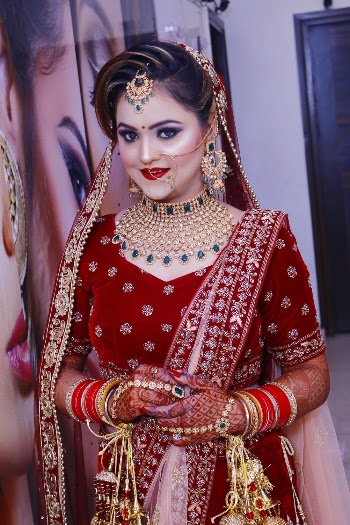 Woman Wearing Gold And Red Saree Dress
