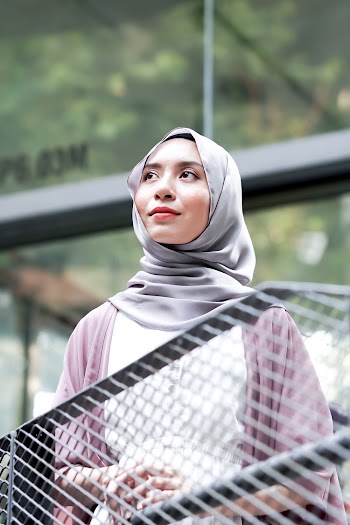 Woman Wearing Gray Hijab