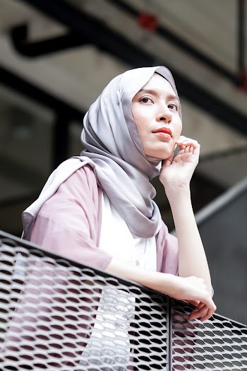 Woman Wearing Gray Hijab