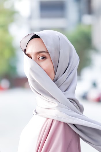 Woman Wearing Gray Hijab