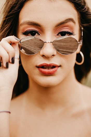 Woman Wearing Gray Sunglasses