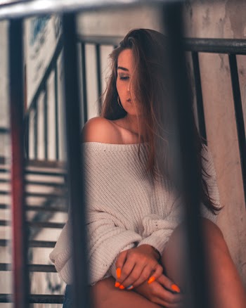 Woman Wearing Gray Sweater