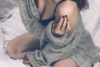 Woman Wearing Gray Sweater Dress
