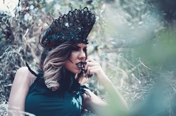 Woman Wearing Green Crown