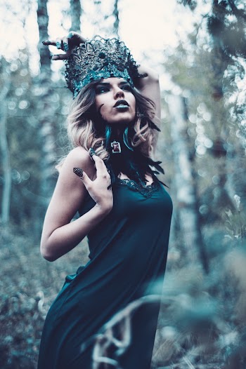 Woman Wearing Green Spaghetti-strap Dress