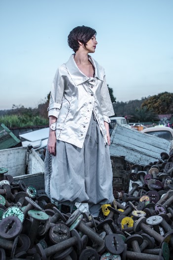 Woman Wearing Grey Satin Button-up Jacket