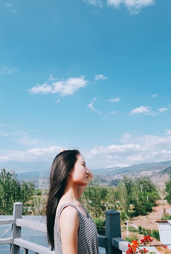 Woman Wearing Grey Top