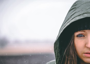Woman Wearing Hooded Jacket