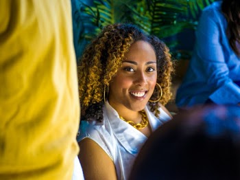 Woman Wearing Hoop Earrings 