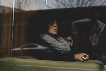 Woman Wearing Knit Scarf
