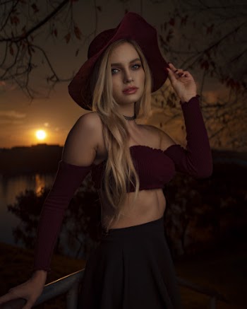 Woman Wearing Maroon Crop Top