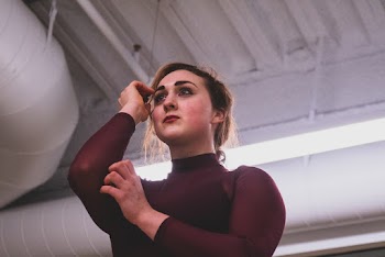 Woman Wearing Maroon Long-sleeved Top