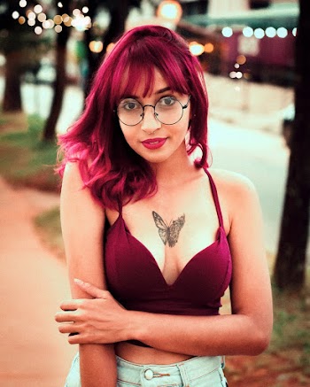 Woman Wearing Maroon Top