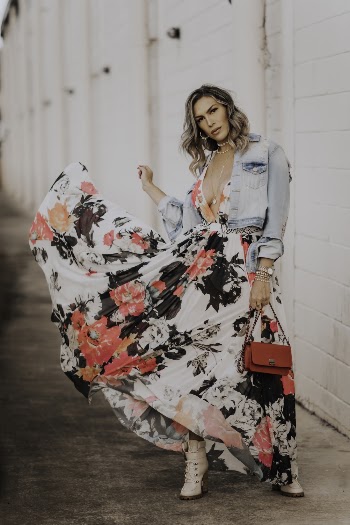 Woman Wearing Maxi Dress