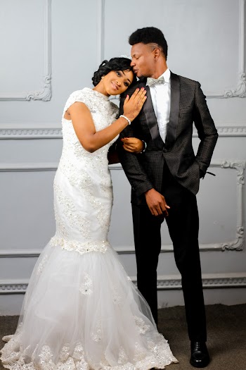 Woman Wearing Mermaid Wedding Gown