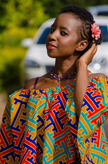 Woman Wearing Multicolored Strapless Top