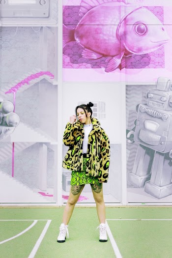 Woman Wearing Neon Clothing