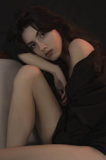 Woman Wearing Off-Shoulder Dress