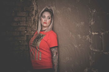 Woman Wearing Orange Crew-neck T-shirt