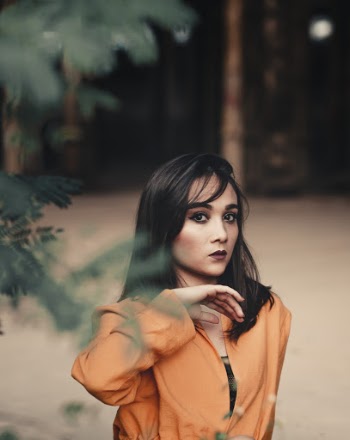 Woman Wearing Orange Long-sleeved Coat