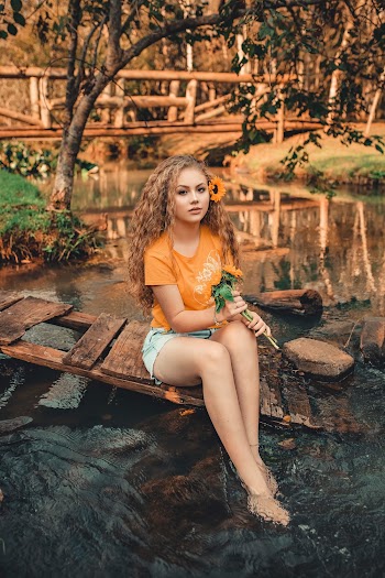 Woman Wearing Orange Shirt