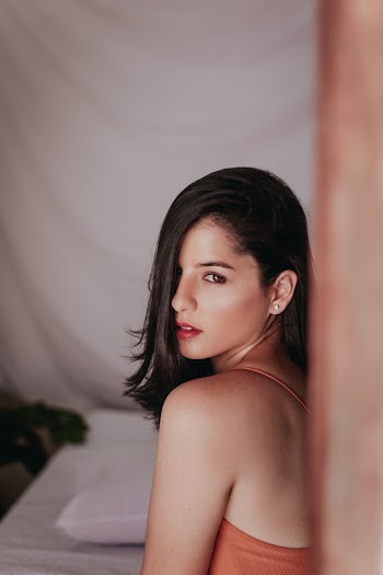 Woman Wearing Orange Top