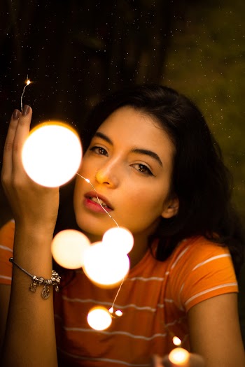 Woman Wearing Orange Top