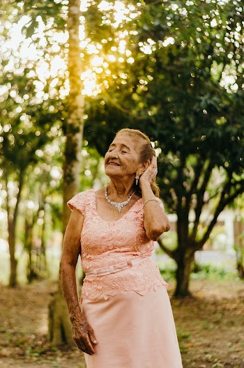 Woman Wearing Pink Dress