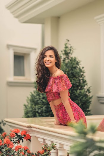 Woman Wearing Pink Floral Dress