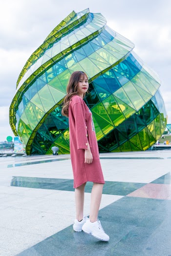 Woman Wearing Pink Long-sleeved Dress