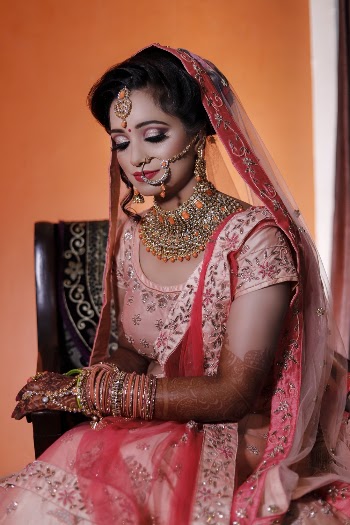 Woman Wearing Pink Saree Dress