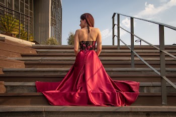 Woman Wearing Pink Sleeveless Dress