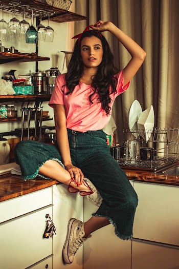 Woman Wearing Pink T-shirt