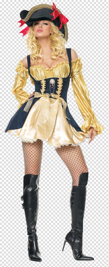 Woman wearing pirate costume, Jack Sparrow Halloween costume Pirates of the Caribbean Lady Pirata, pirate transparent background PNG clipart