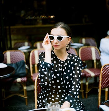 Woman Wearing Polka-Dots Long-Sleeved Top