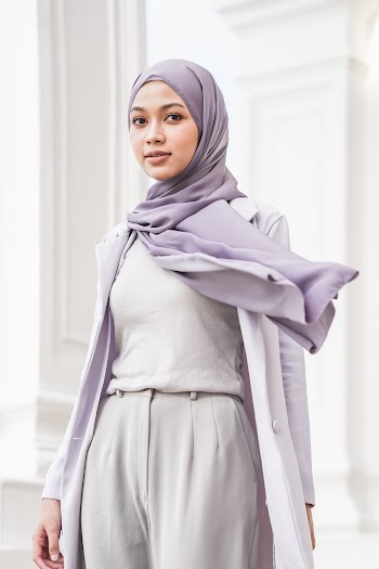 Woman Wearing Purple Hijab