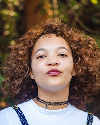 Woman Wearing Purple Lipstic