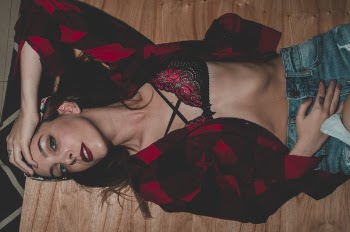 Woman Wearing Red and Black Flannel Shirt