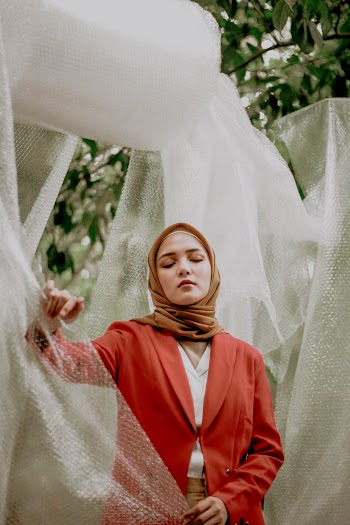 Woman Wearing Red Blazer