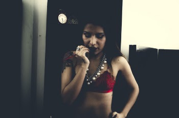 Woman Wearing Red Brazier