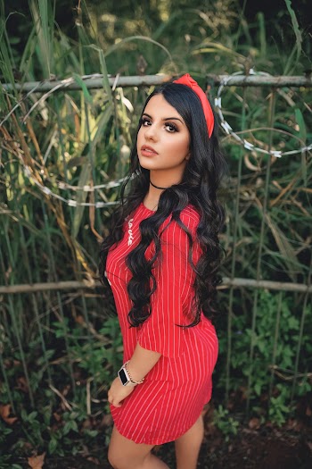 Woman Wearing Red Dress
