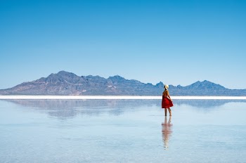 Woman Wearing Red Dress 