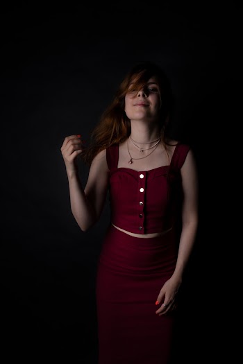 Woman Wearing Red Dress