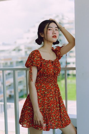 Woman Wearing Red Dress