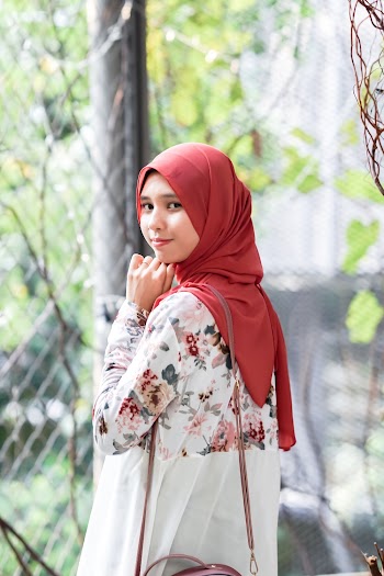 Woman Wearing Red Hijab