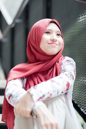 Woman Wearing Red Hijab