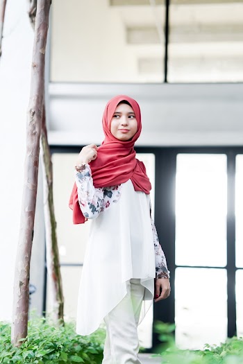 Woman Wearing Red Hijab