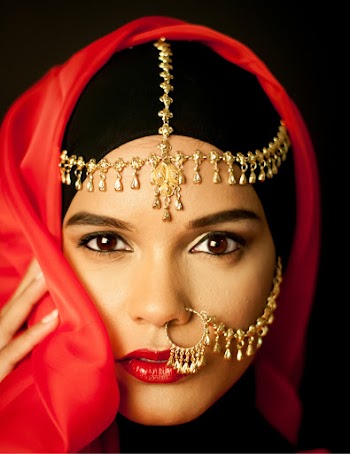 Woman Wearing Red Hijab