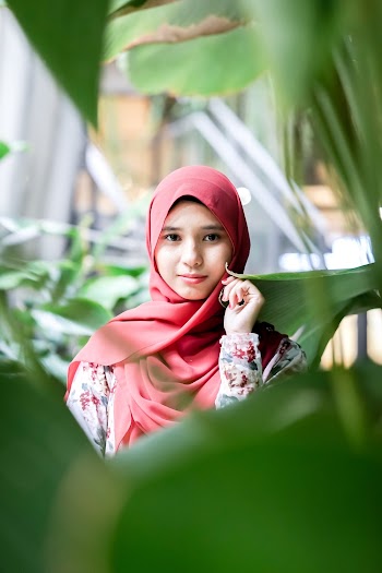 Woman Wearing Red Hijab