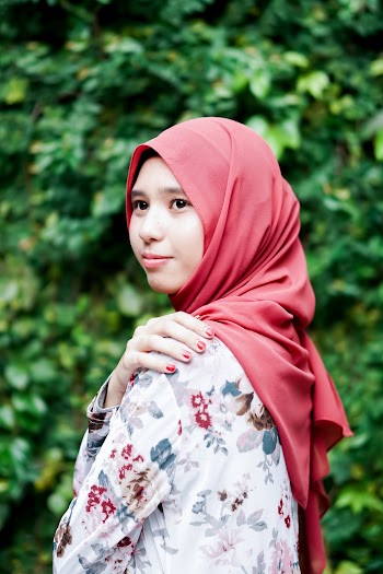 Woman Wearing Red Hijab